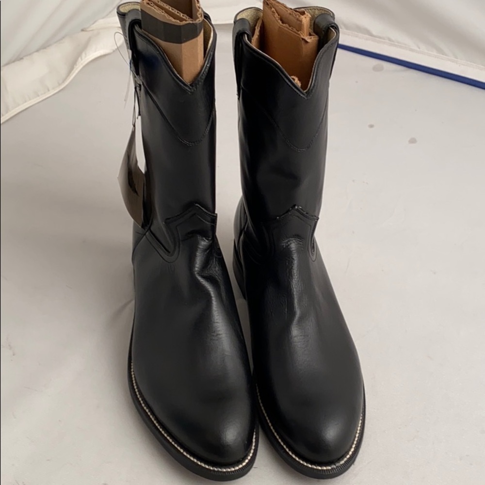 Silverton black leather cowboy western boots 10.5